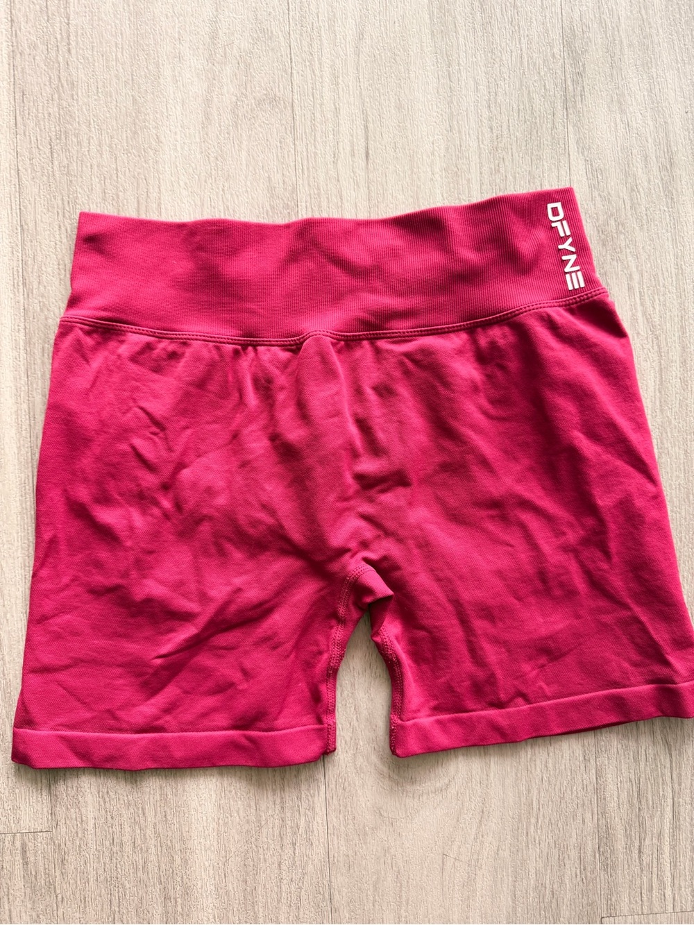 DFYNE Women's Magenta High-Waist Bike Shorts